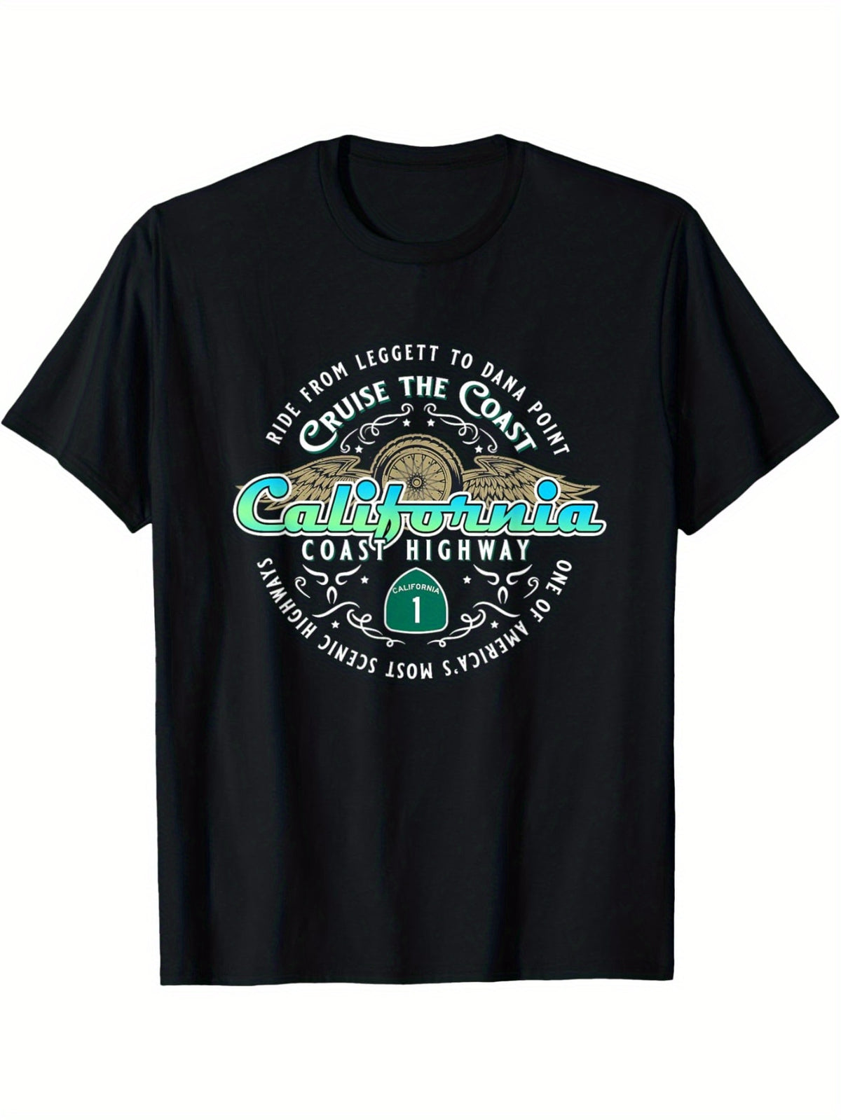 Biker California Coast Highway Motorcycle Cruise Road Trip T-Shirt
