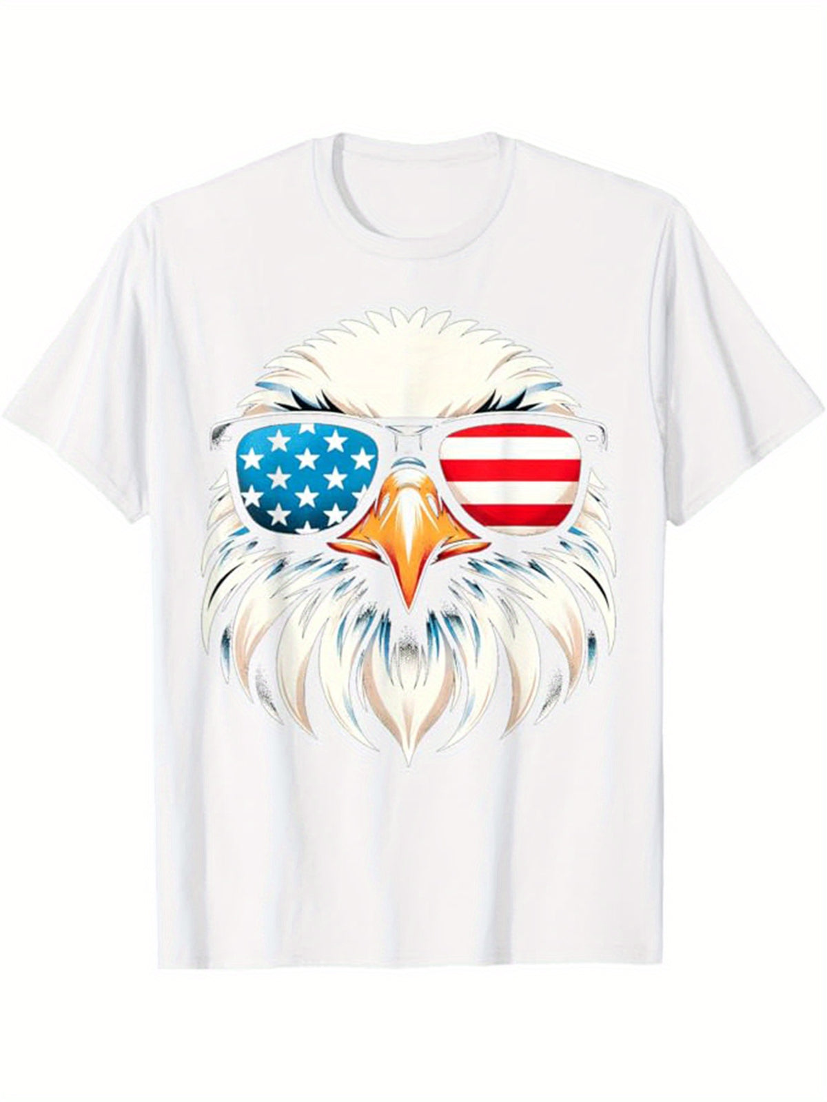 Eagle Print Men's Cotton T-shirt, Graphic Tee Men's Outdoor Clothes, Men's Clothing, Casual Short Sleeve Crew Neck T-shirt, Tops For Men, Gift For Men