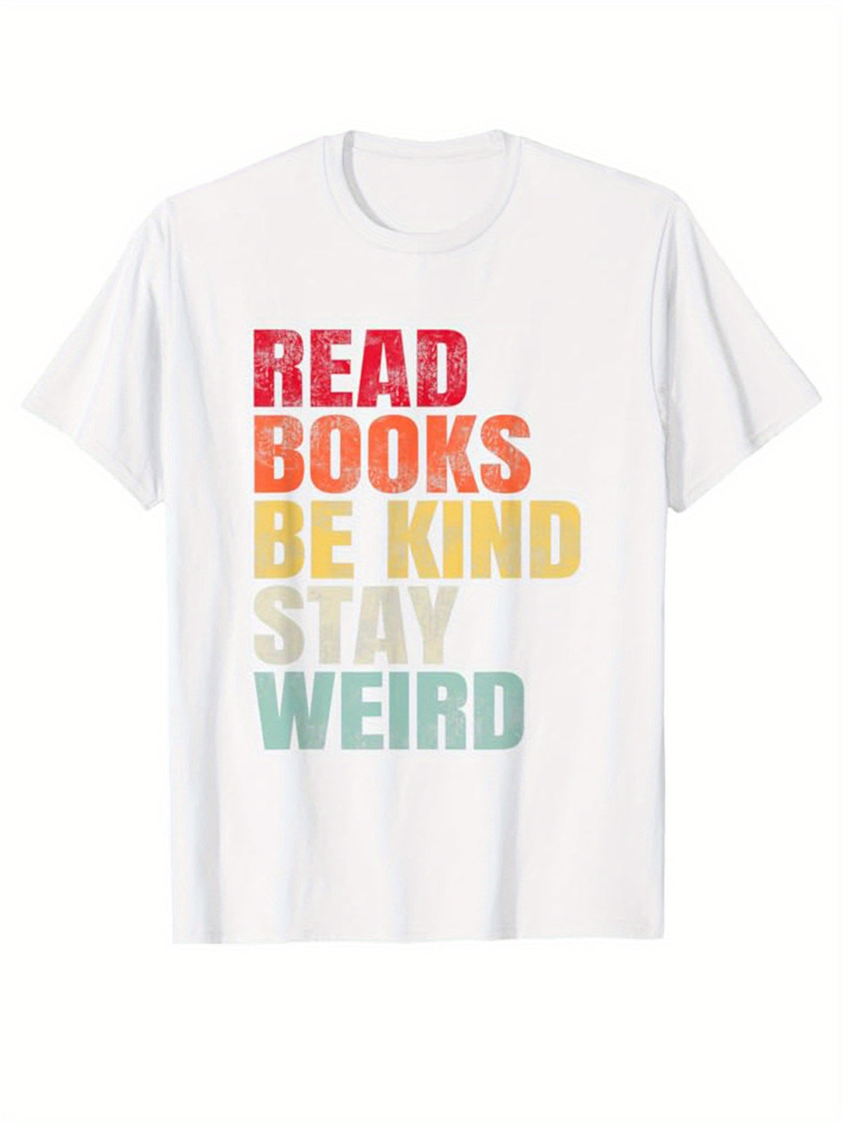 Read Books Print Men's Cotton T-shirt, Graphic Tee Men's Outdoor Clothes, Casual Short Sleeve Crew Neck T-shirt