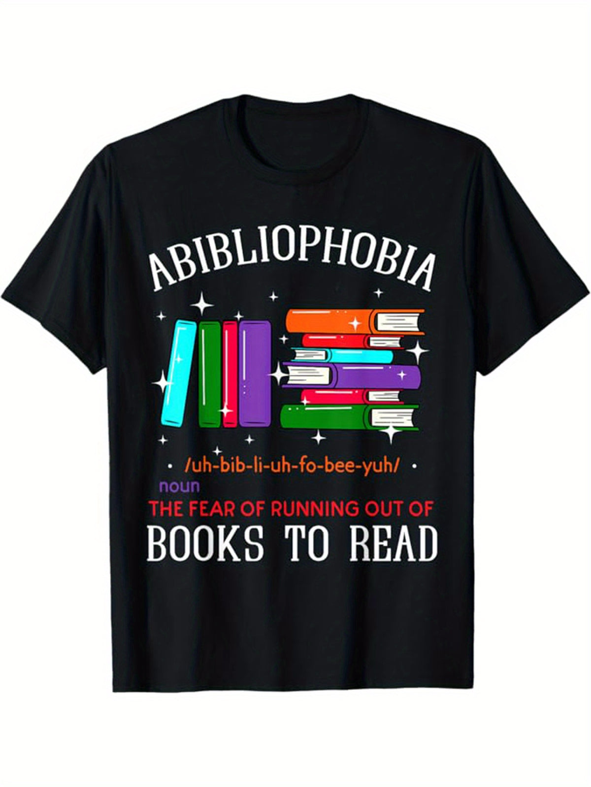 Read Books Print Men's Cotton T-shirt, Graphic Tee Men's Outdoor Clothes, Casual Short Sleeve Crew Neck T-shirt