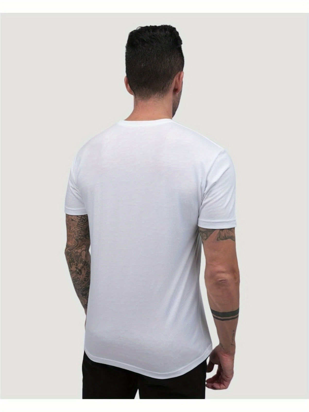 Easter Day Bunny Face With Sunglasses Sketch Style Print Men's Comfy Cotton Short Sleeves Tee Shirt, Versatile Breathable Summer Top For Leisure & Fitness, Best Gift Choice