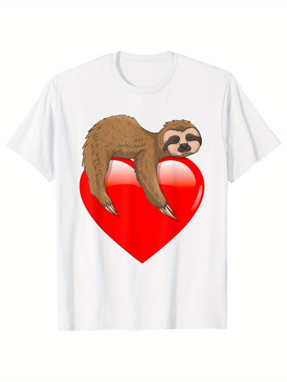 Sloths Print Men's Cotton T-shirt, Graphic Tee Men's Outdoor Clothes, Casual Short Sleeve Crew Neck T-shirt