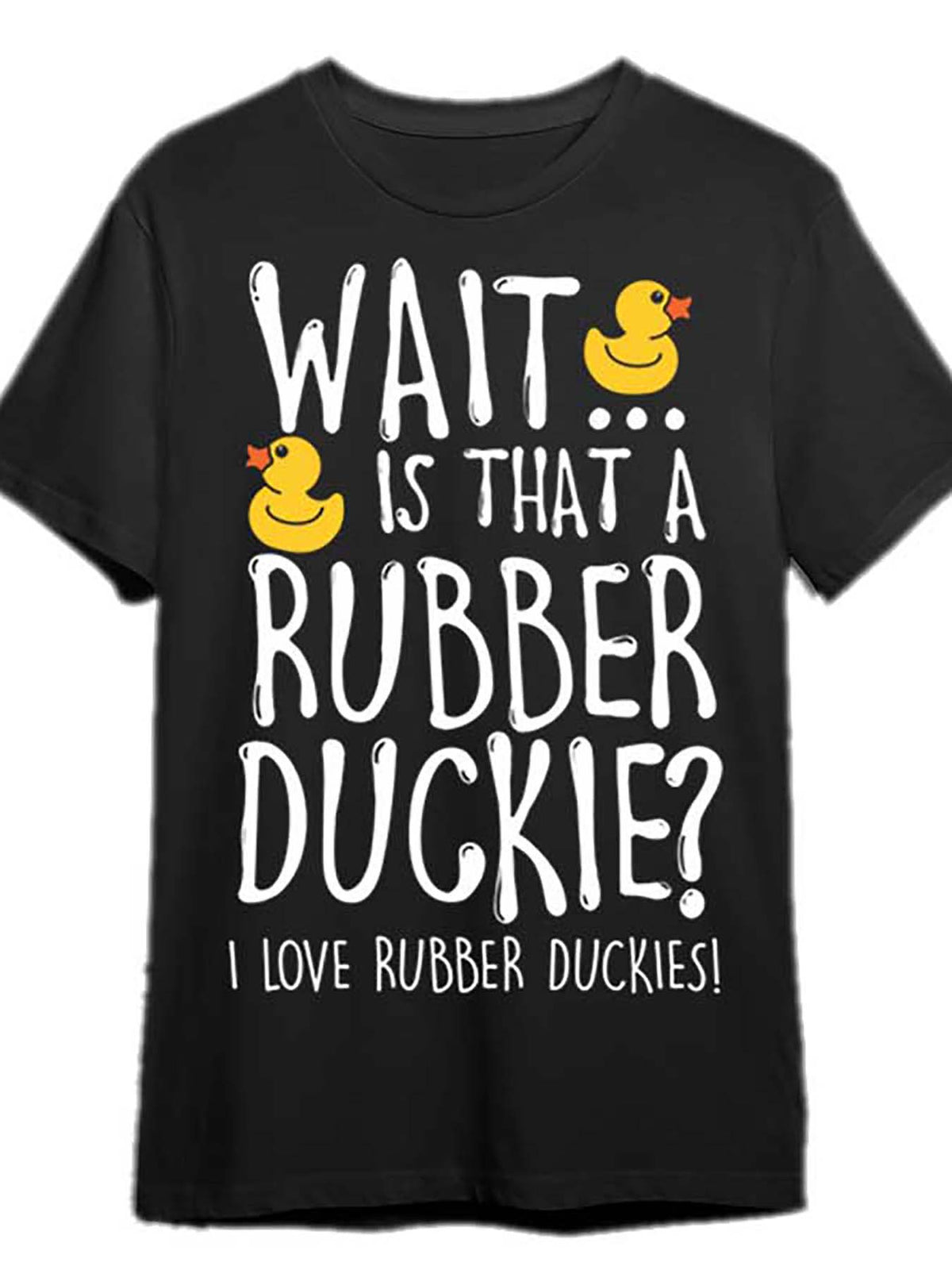Funny "I Love Rubber Duckies" Men's Black T-Shirt - Casual Cotton, Short Sleeve, Crew Neck with Yellow Duck Graphic, Machine Washable, Duck T Shirt