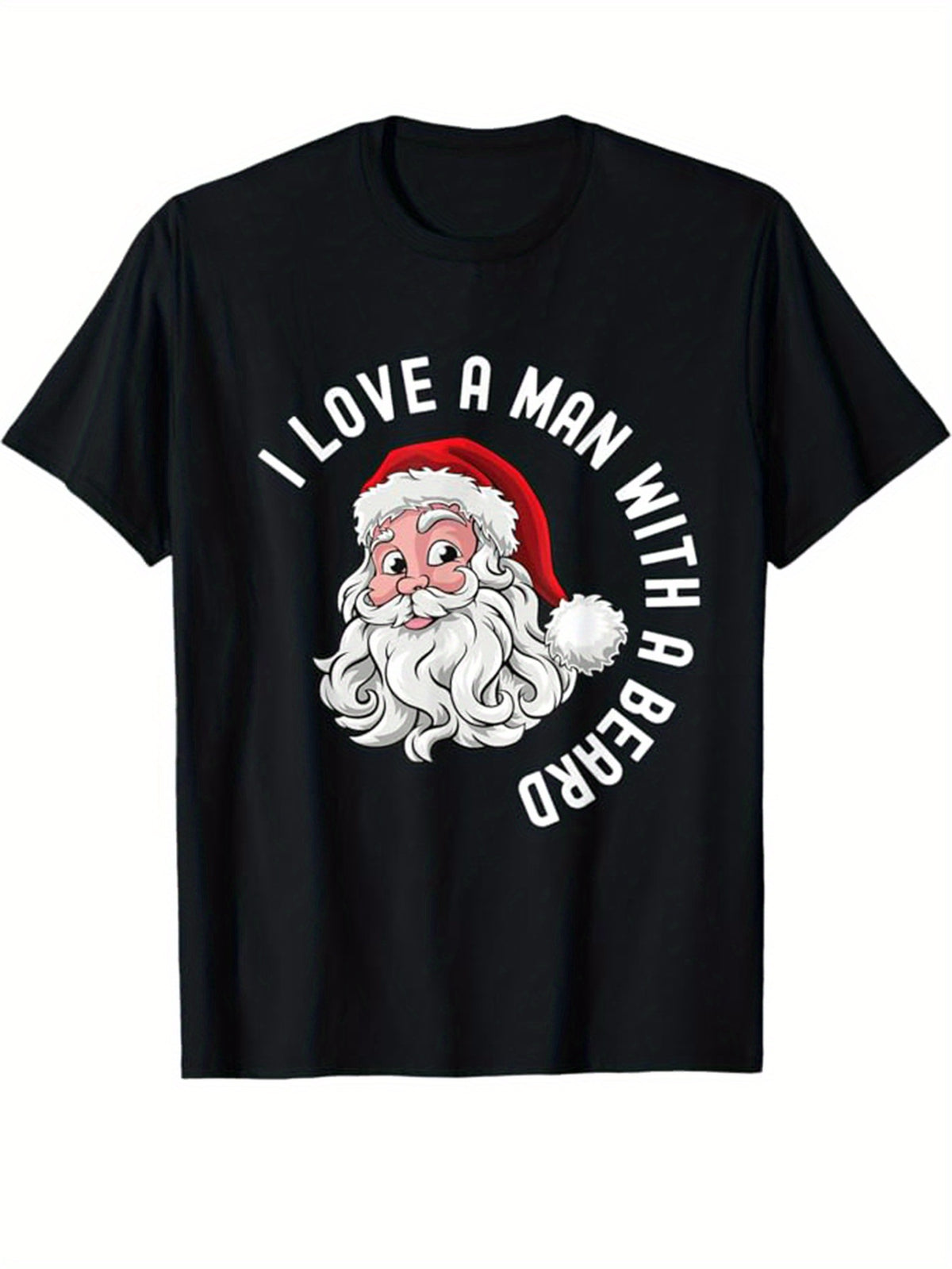 Santa Claus Christmas Print Men's Cotton T-shirt, Graphic Tee Men's Xmas Outdoor Clothes, Men's Clothing, Casual Short Sleeve Crew Neck T-shirt, Tops For Men, Gift For Men