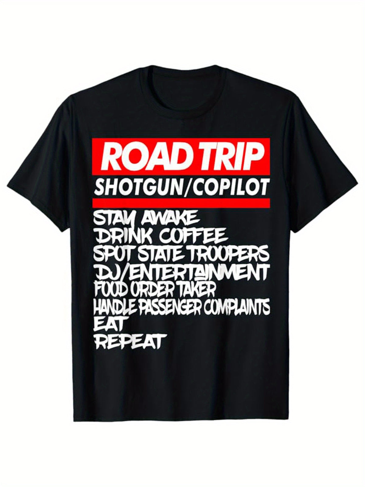 Road Trip Men's Cotton T-shirt, Graphic Tee Men's Outdoor Clothes, Men's Clothing, Casual Short Sleeve Crew Neck T-shirt, Tops For Men, Gift For Men