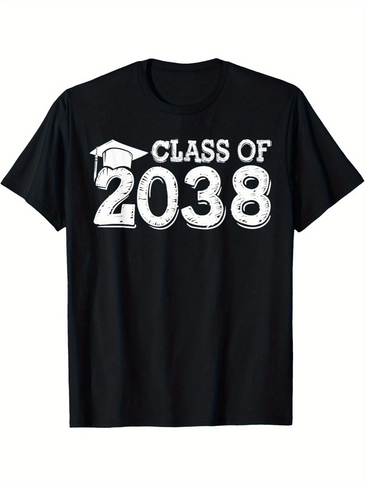 Class Of 2038 Grow With Me Handprints Space On Back T-Shirt