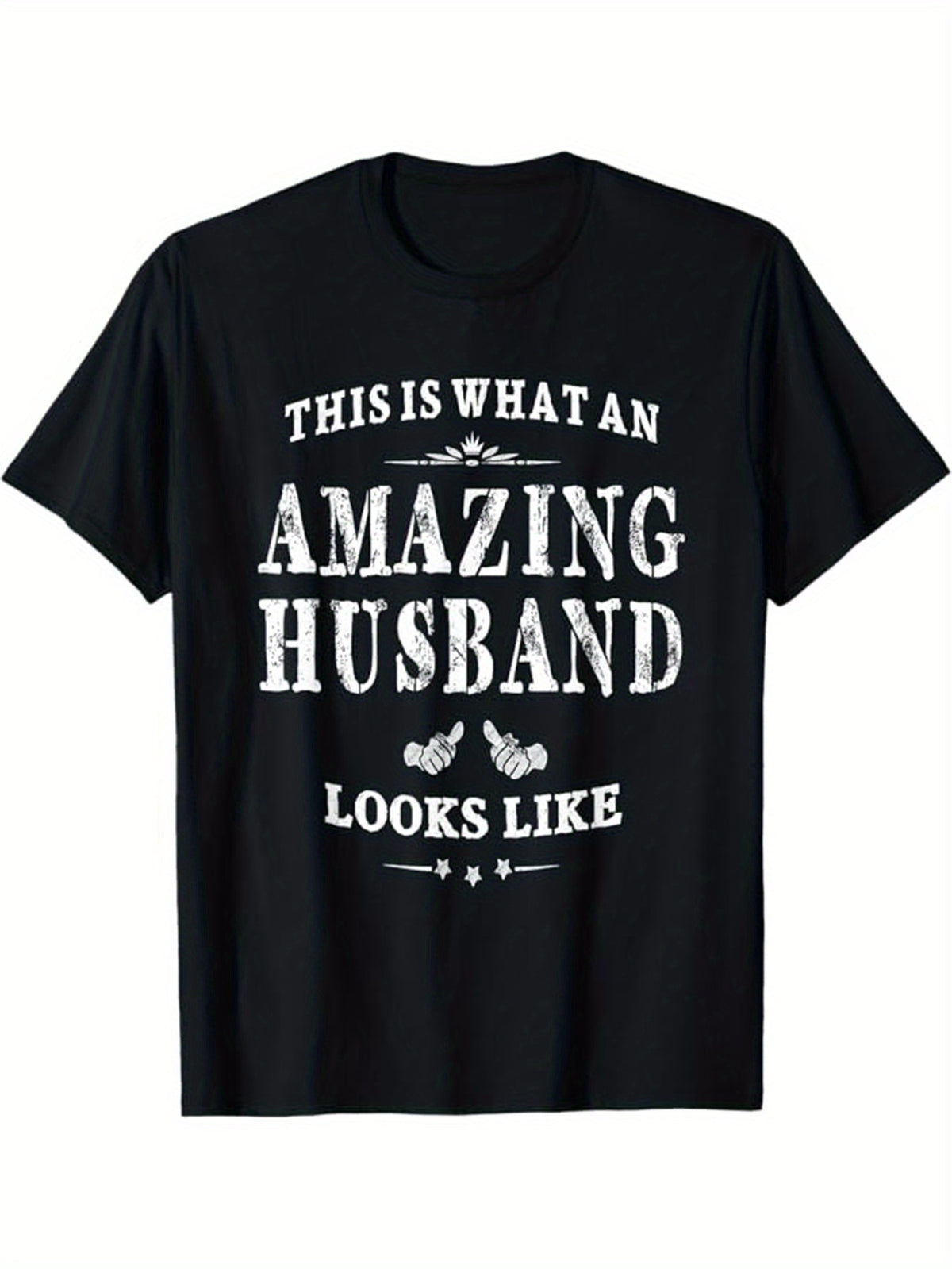 Husband Print Men's Cotton T-shirt, Graphic Tee Men's Outdoor Clothes, Men's Clothing, Casual Short Sleeve Crew Neck T-shirt, Tops For Men, Gift For Men