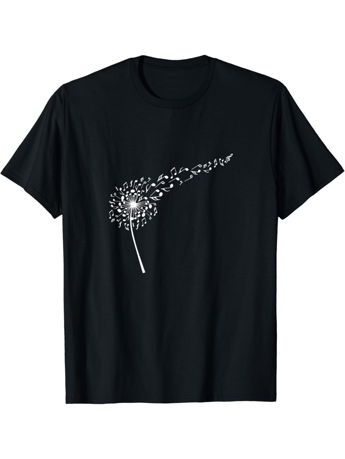 Music Note Dandelion Flower Plant Lover Funny Musician T-Shirt