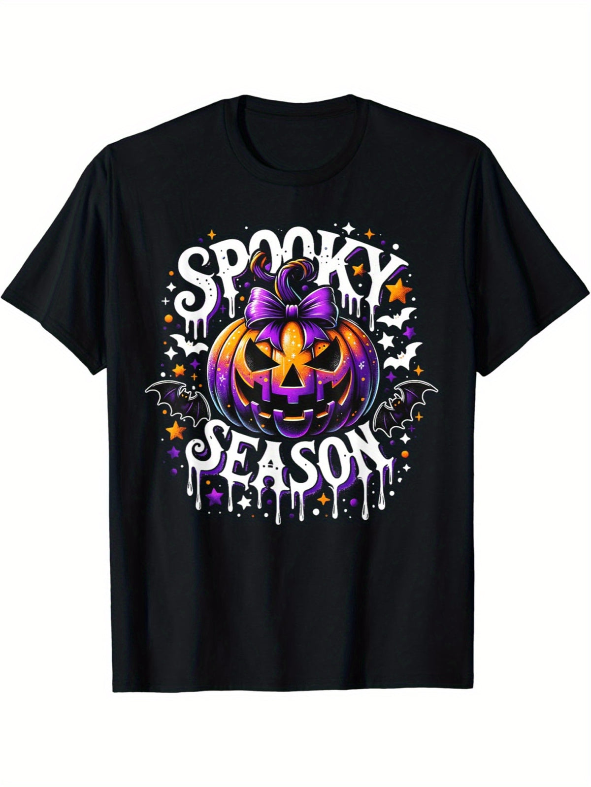 Spooky Season" Funny Jack-O'-Lantern Halloween T-Shirt - Casual Cotton, Crew Neck, Short Sleeve, All-Season Wear for Men, Available in S to XXL