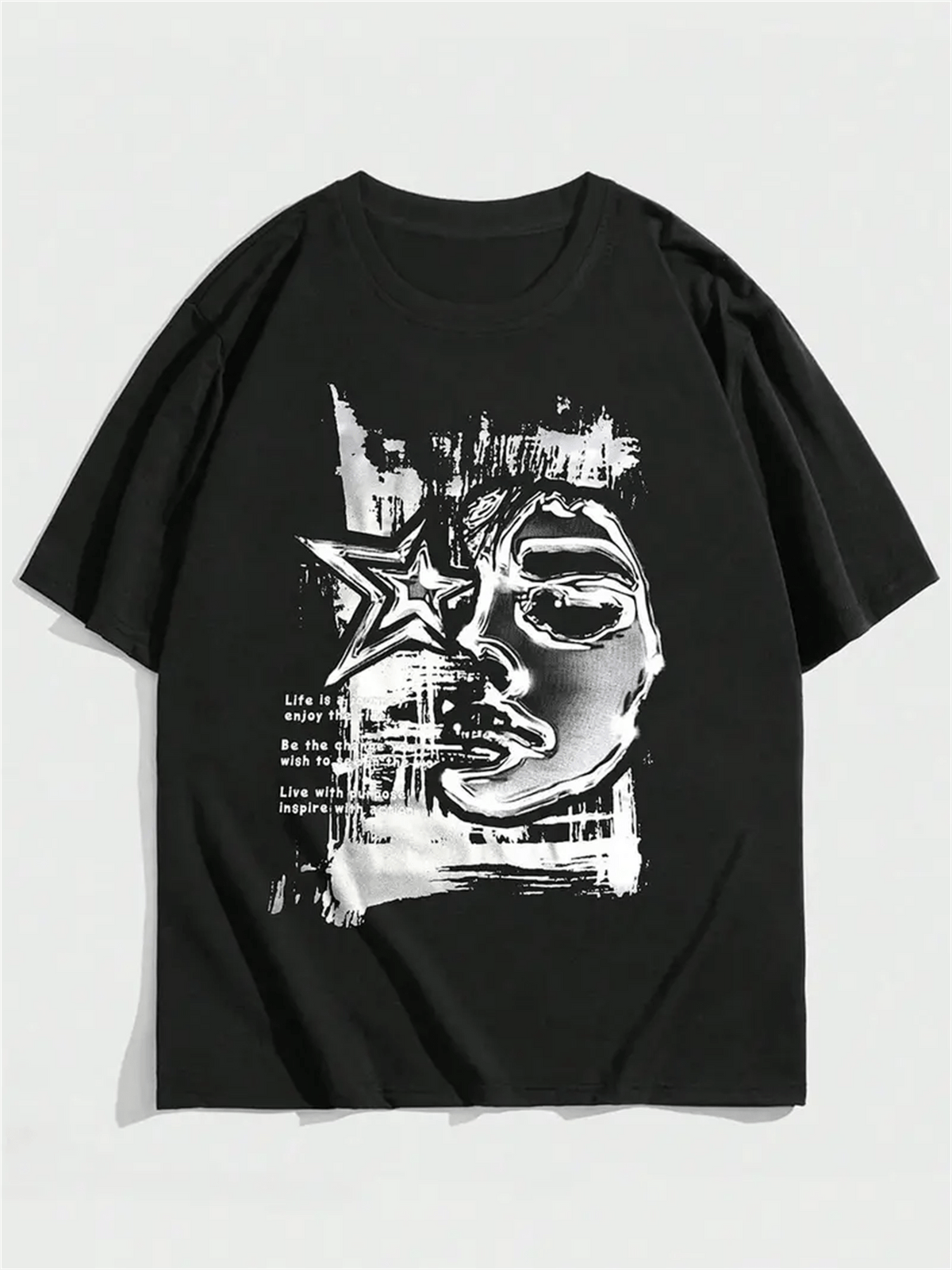 Summer Casual Crew Neck T-Shirt - Soft Cotton, Short Sleeve, Men's Creative Top for Outdoor Activities, Perfect for Warm Weather