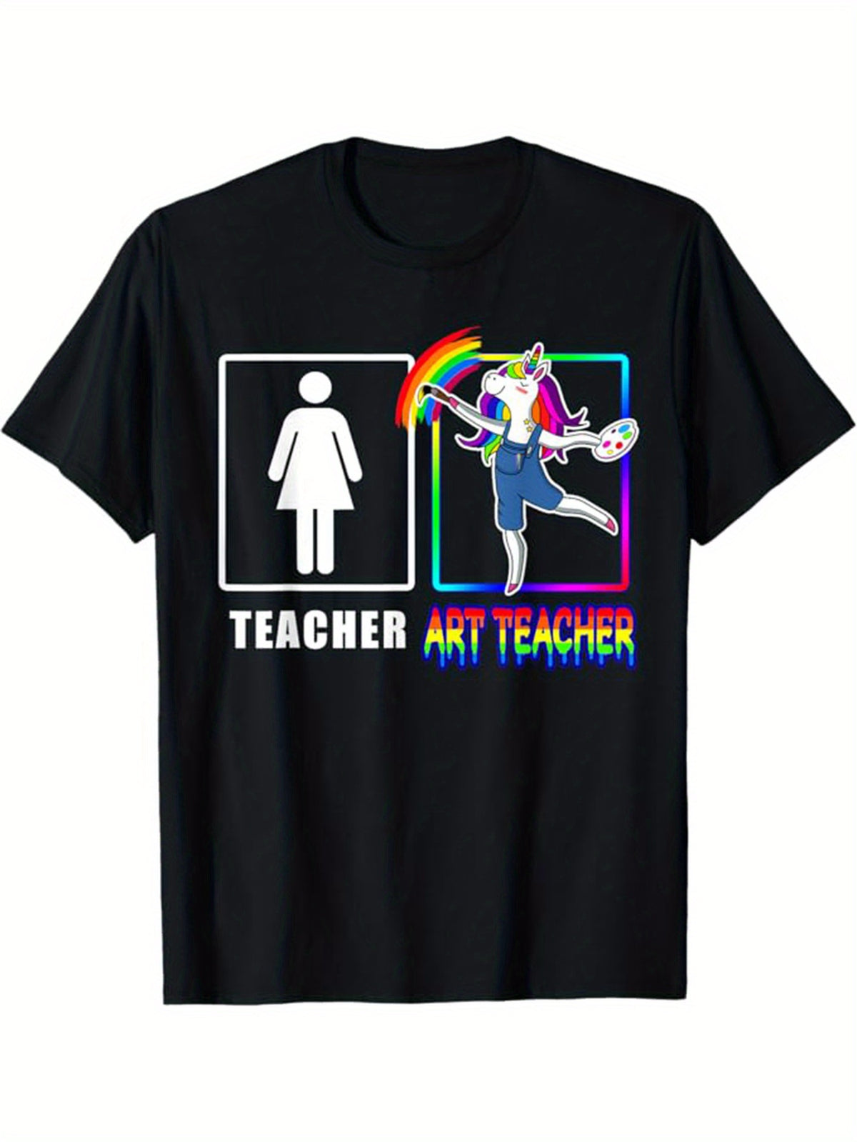 Art Print, Men's Cotton T-shirt, Art Teacher Graphic Tee Men's Outdoor Clothes, Men's Clothing, Back To School Casual Short Sleeve Crew Neck T-shirt