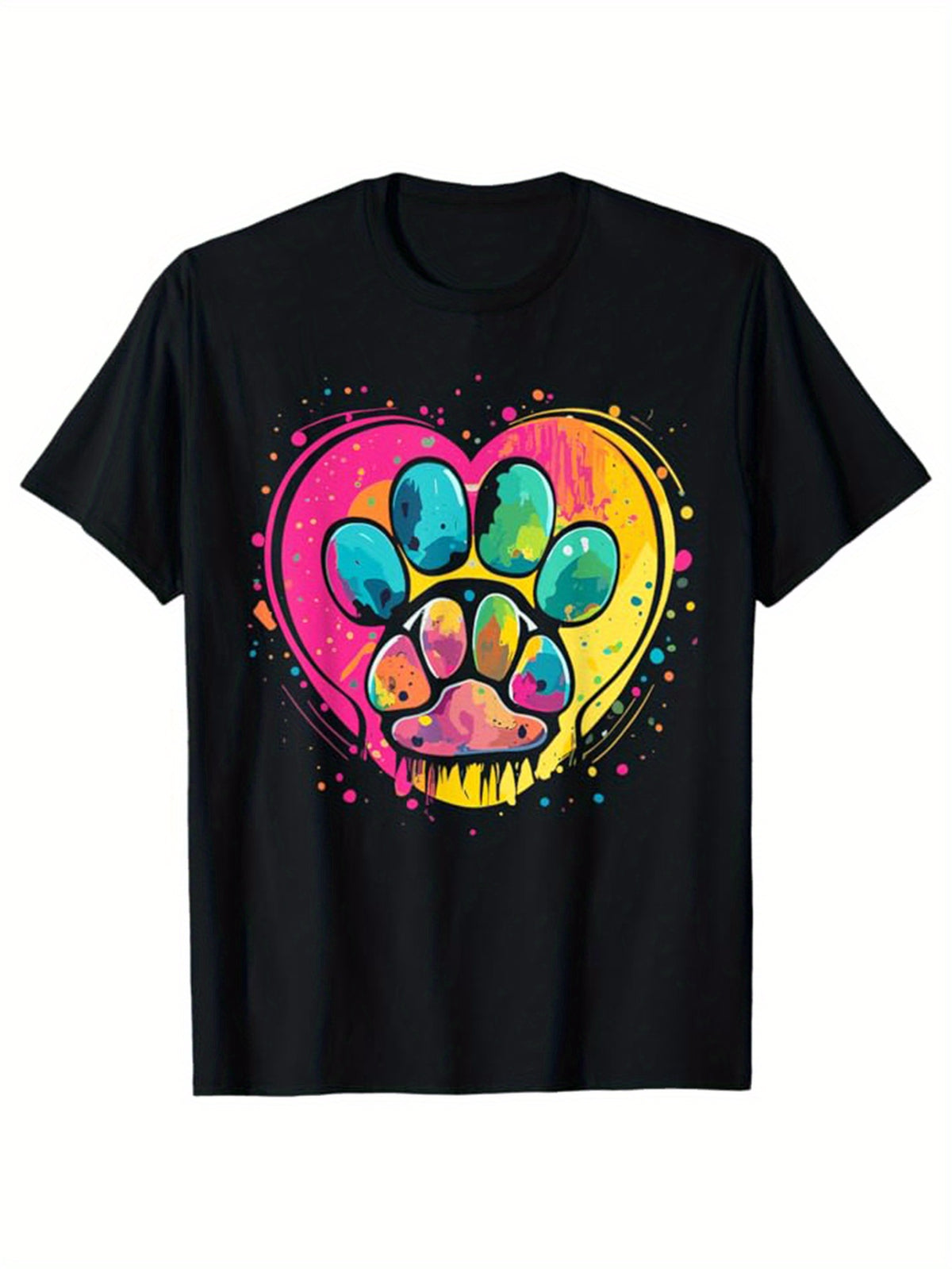 Dog Printed, Men's Cotton T-shirt, Graphic Tee Men's Outdoor Clothes, Men's Clothing, Casual Short Sleeve Crew Neck T-shirt, Soft Comfortable Top