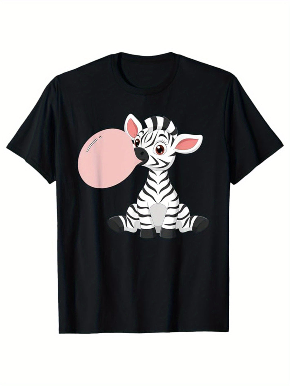 Zebra Printed, Men's Cotton T-shirt, Graphic Tee Men's Outdoor Clothes, Men's Clothing, Casual Short Sleeve Crew Neck T-shirt, Soft Comfortable Top