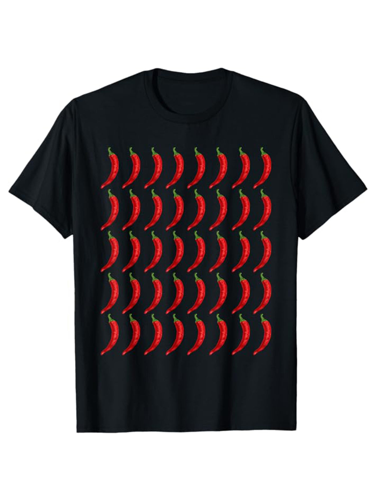 Funny Chili Print, Men's Cotton T-shirt, Graphic Tee Men's Outdoor Clothes, Men's Clothing, Casual Short Sleeve Crew Neck T-shirt