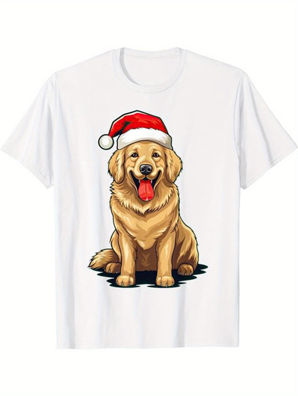 Christmas Santa Claus Print Men's Cotton T-shirt, Graphic Tee Men's Xmas Outdoor Clothes, Men's Clothing, Casual Short Sleeve Crew Neck T-shirt, Tops For Men, Gift For Men