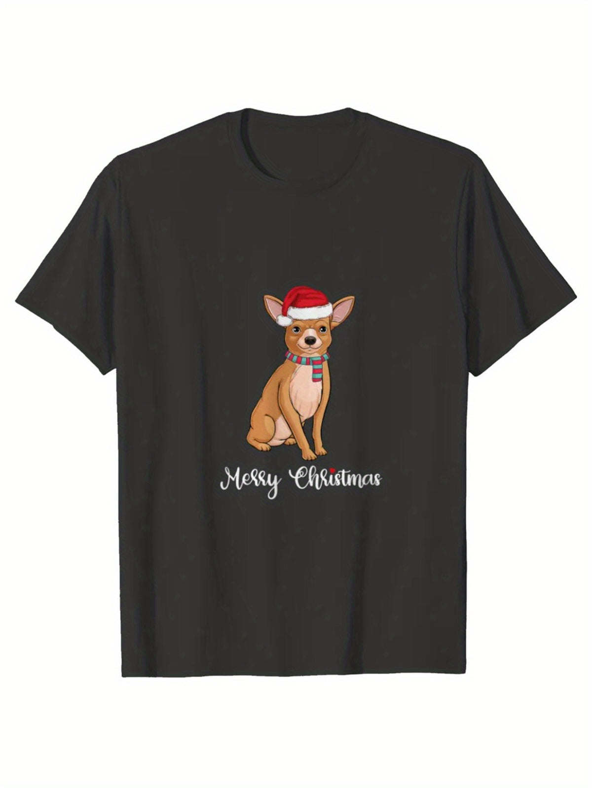 Christmas Santa Claus Print Men's Cotton T-shirt, Graphic Tee Men's Xmas Outdoor Clothes, Men's Clothing, Casual Short Sleeve Crew Neck T-shirt, Tops For Men, Gift For Men