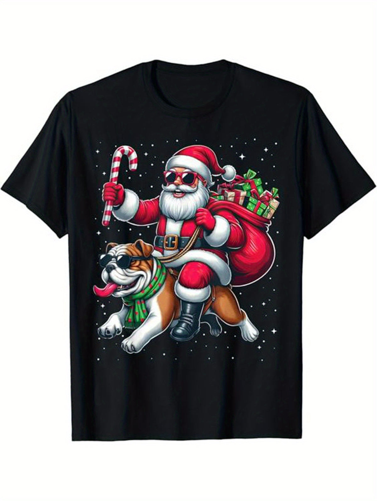 Christmas Printed, Men's Cotton T-shirt, Graphic Tee Men's Xmas Outdoor Clothes, Men's Clothing, Casual Short Sleeve Crew Neck T-shirt, Tops For Men, Gift For Men