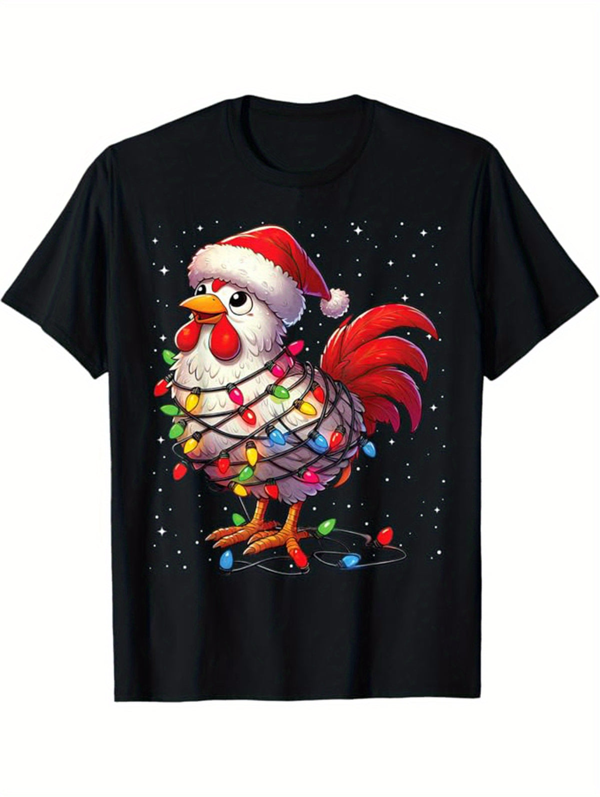 Christmas Printed, Men's Cotton T-shirt, Graphic Tee Men's Xmas Outdoor Clothes, Men's Clothing, Casual Short Sleeve Crew Neck T-shirt, Tops For Men, Gift For Men