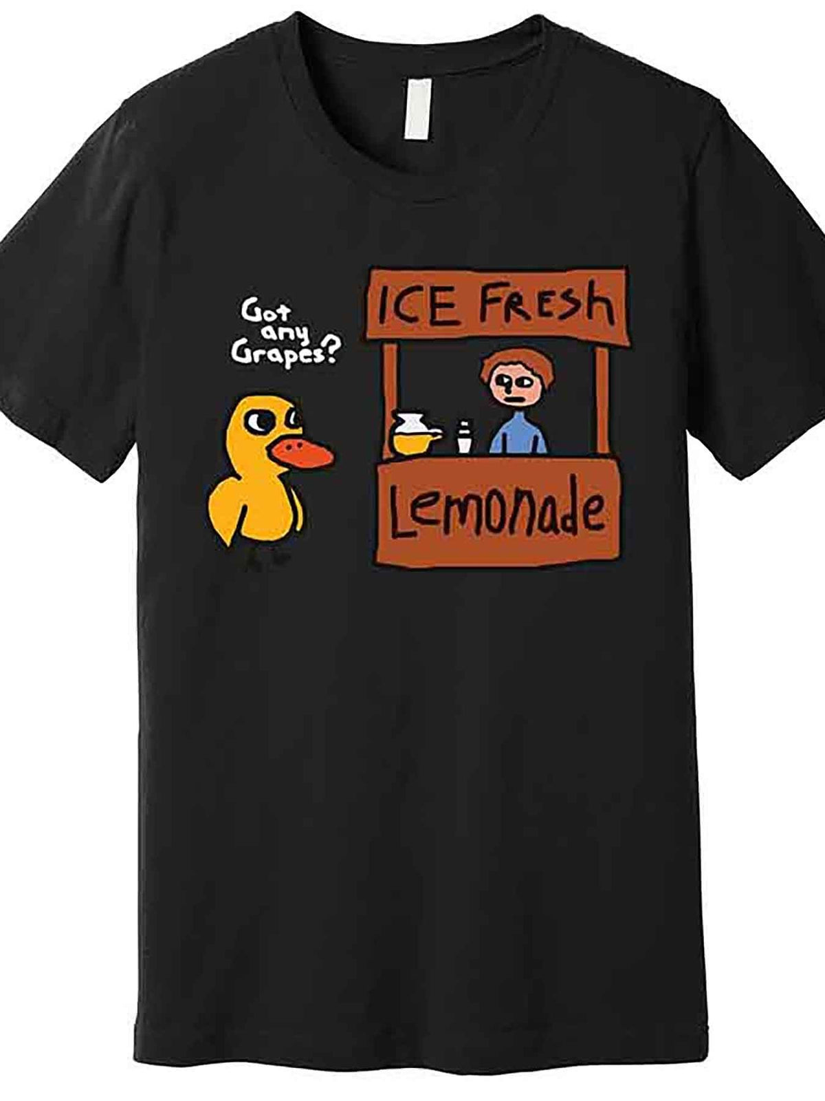 Got Any Grapes Duck Song Lemonade 高级 T 恤  趣味男士短袖图案 T 恤系列 黑色