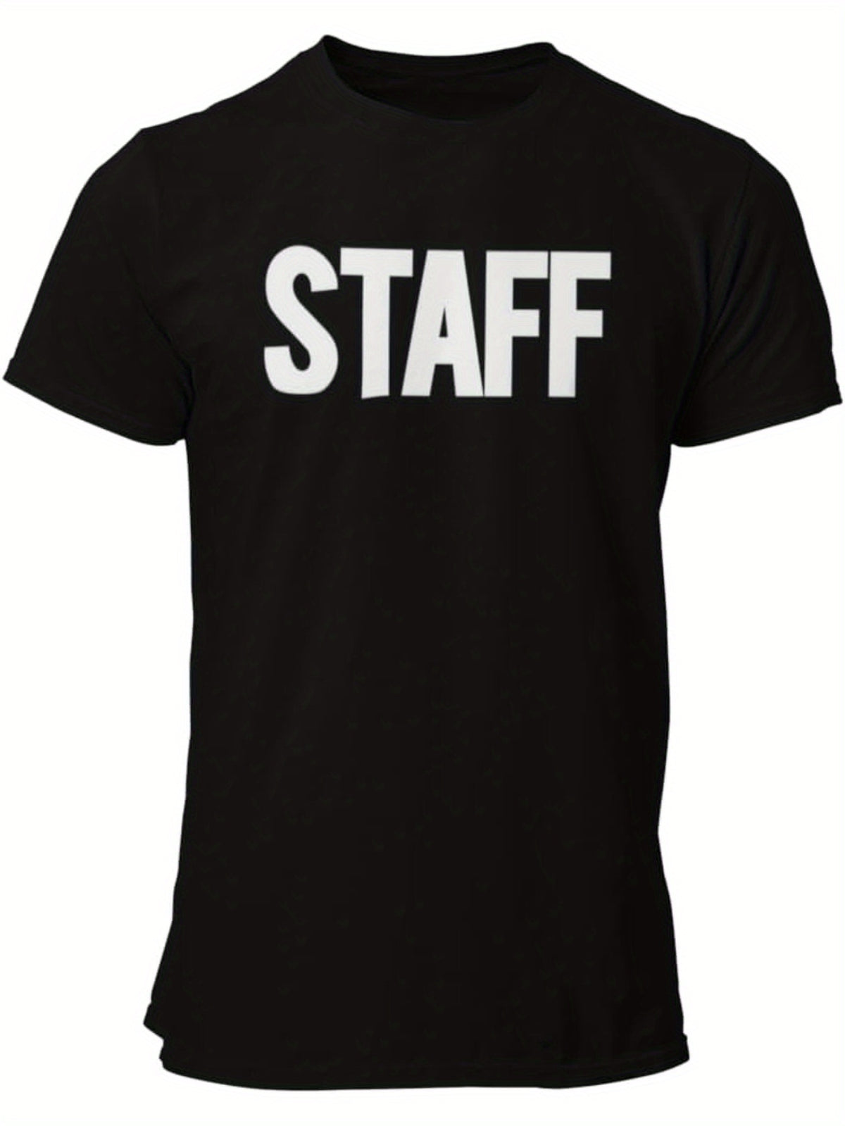 NYC FACTORY Men's Staff T-Shirt Front Back Print Tee Event Uniform Screen Printed Tshirt