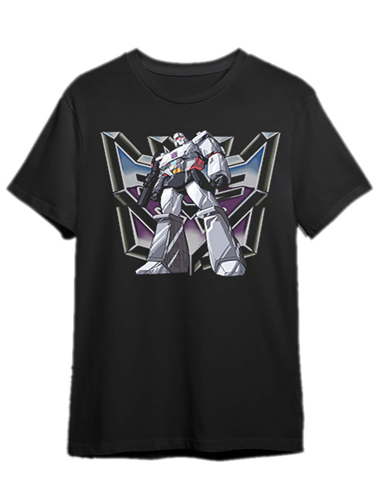 Men's G1 Megatron Graphic T-Shirt, 100% Cotton Crew Neck Short Sleeve Tee, Casual Knit Fabric with Medium Stretch, Solid Color Regular Fit Top with Applique Detail