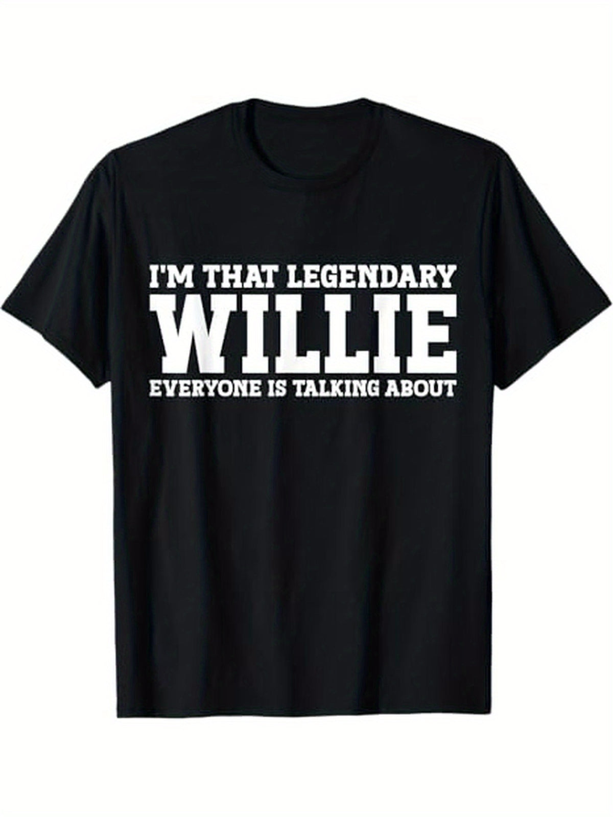 Willie Personal Name First Name Funny Willie T-Shirt, 100% Cotton, Halloween Thanksgiving Christmas Gift for Men Women Family Friends, S-XXXL, Black