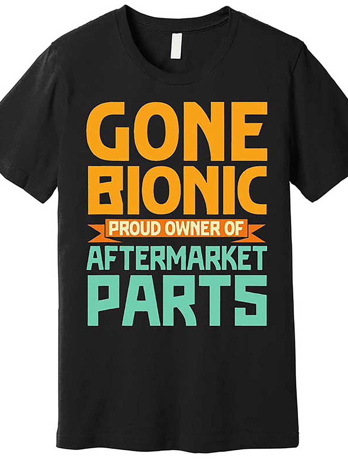 Premium 180g Cotton Men's T-Shirt with Bionic Parts Design - Casual, Breathable & Machine Washable, Black, Knee And Hip Replacement, Graphic, Short Sleeve, Collection