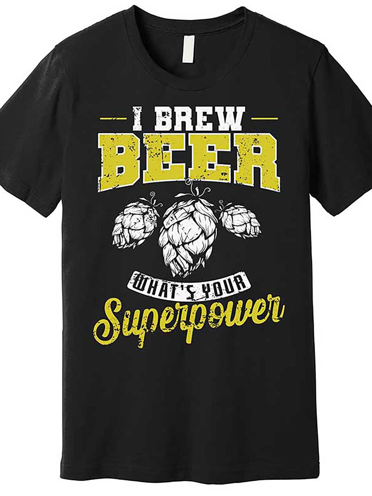 Brewing Beer: Your Superpower" - Funny Men's Cotton T-Shirt | Casual Short Sleeve, Crew Neck, Machine Washable | Perfect Gift for Beer Lovers