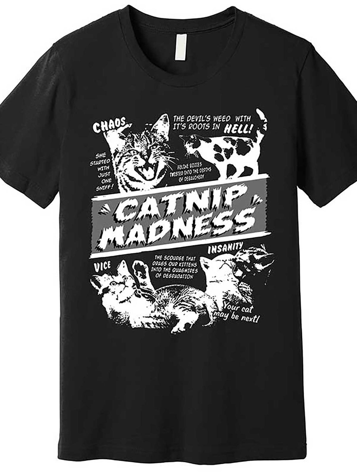 Cute Kitten Graphic Premium T-Shirt, Funny Cat Lover Gift for Pet Owners, Men'S Casual Crew Neck Cotton Tee with Medium Stretch, Knit Fabric Regular Fit - Black TT2