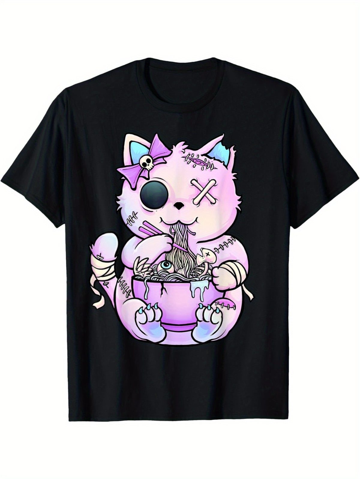 EWH Pastel Goth Ramen Cat T-Shirt