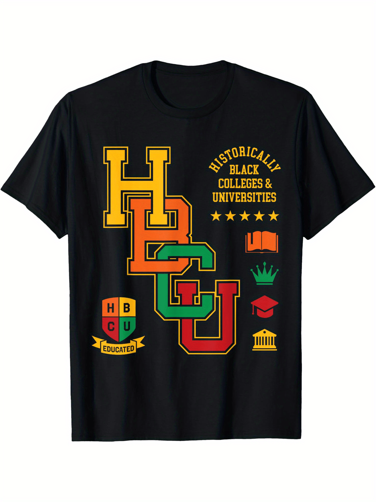Mens Alphabetic Graphic Print Tees - Soft Crew Neck, Comfort Fit, Slight Stretch Knitted Fabric, Casual Summer T-Shirts for Adults, Plus Size