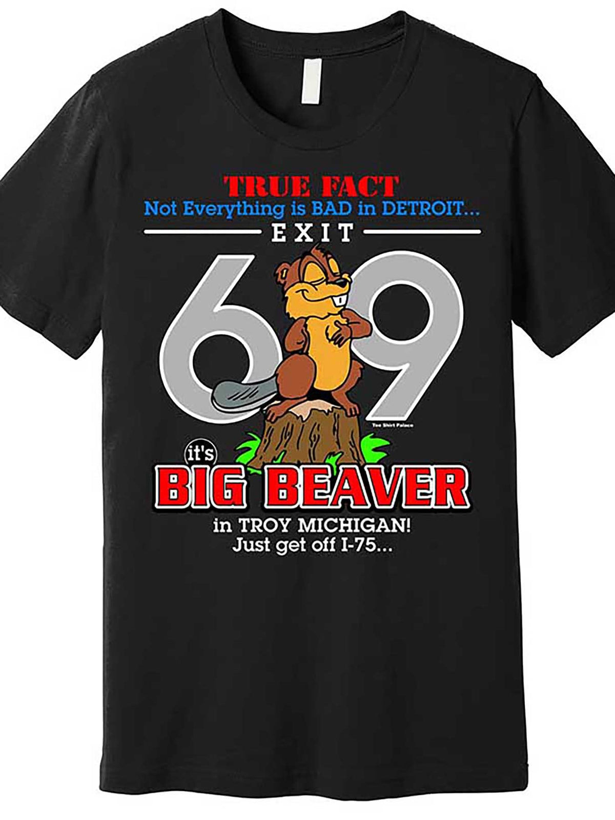 Detroit True Fact Big Beaver Exit 69 Premium T-Shirt 575369 funny Men'S Short Sleeve Graphic T-shirt Collection black TT2