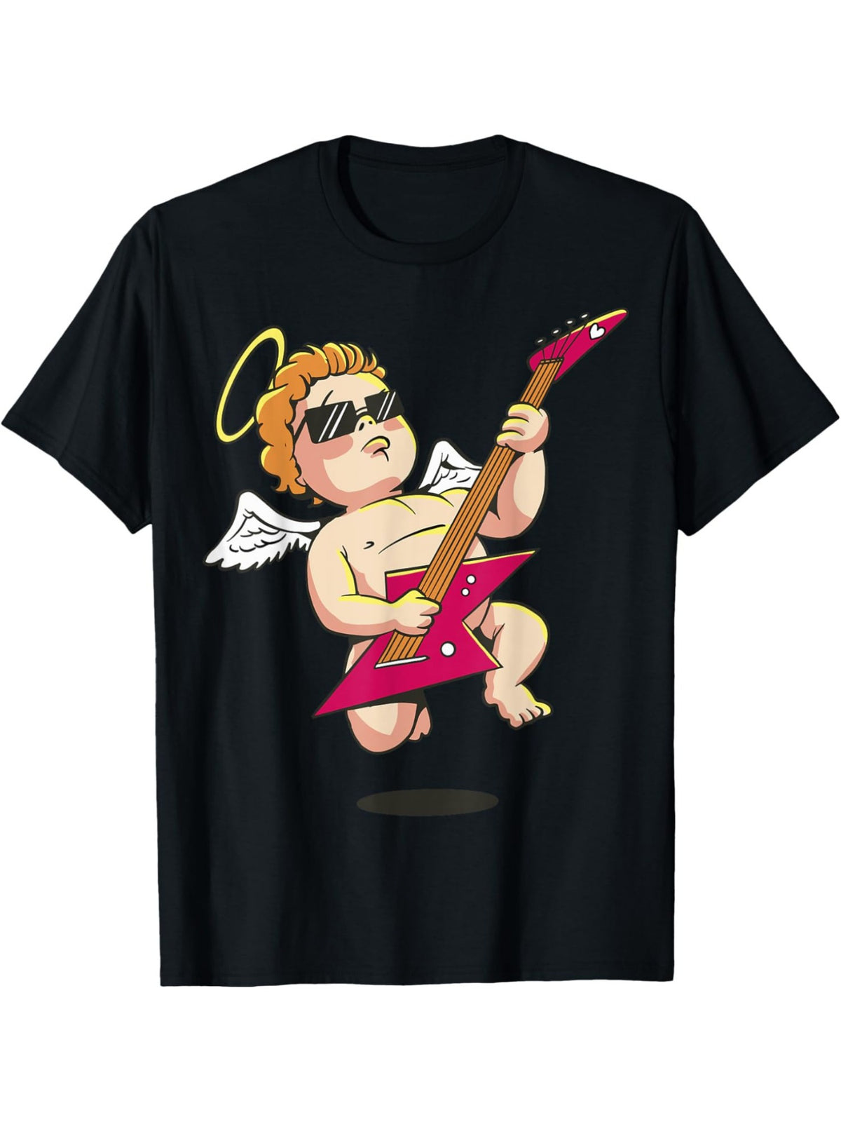 Rocking Cupid Funny Valentine's Day Quotes Retro Trendy Printed T-shirt, Men's Casual and Comfortable T-shirt Summer, Men's Short-sleeved Top for Everyday Activities Birthday Gift Valentine's Day Gift to Men