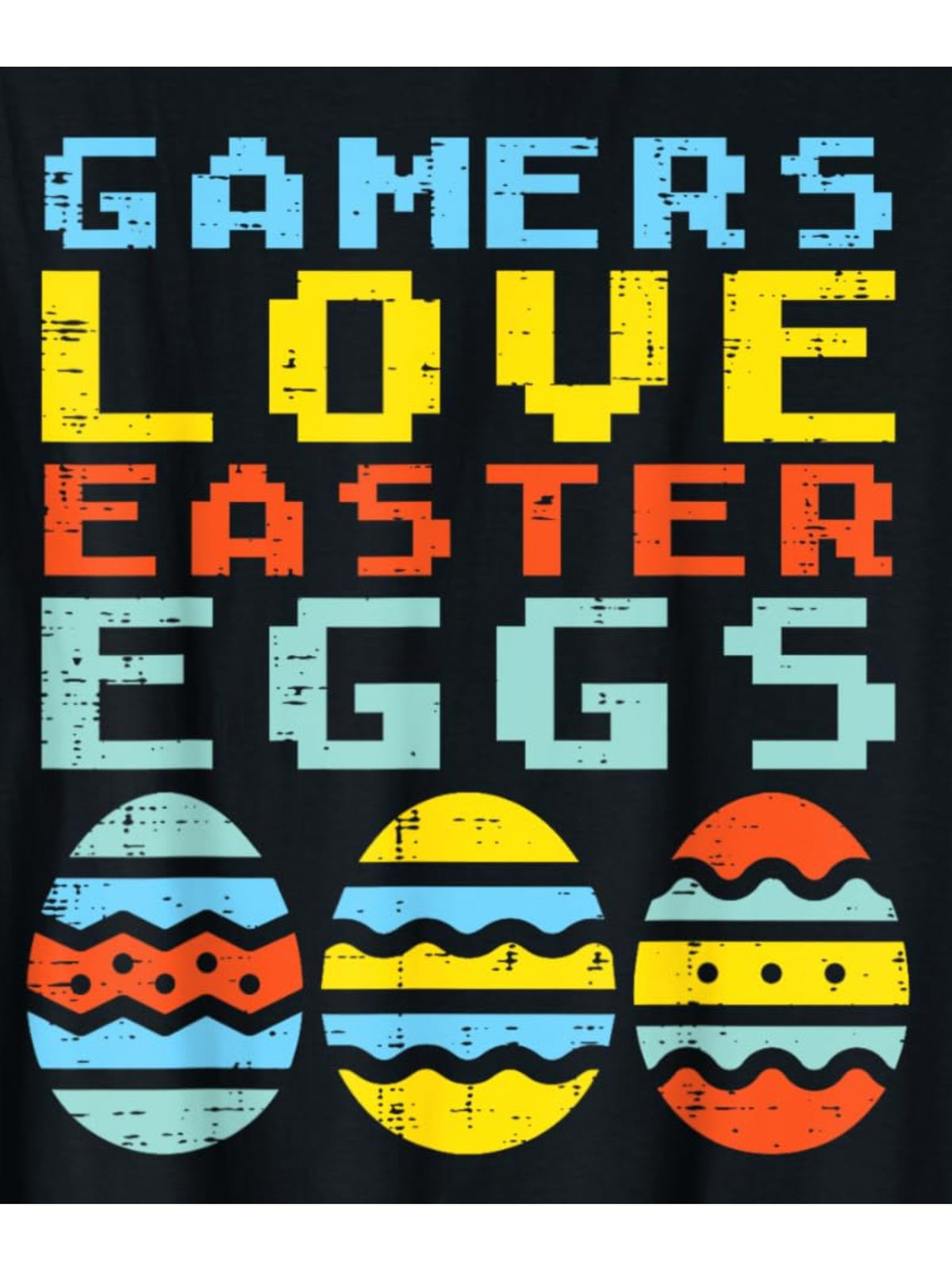 Gamers Love Easter Eggs Vintage Fashion Cotton Hot Print T-shirt, Men'S Summer Casual and Comfortable Crew-neck T-shirt, Perfect for Summer Outdoor Activities The Perfect Easter Gift - 180g