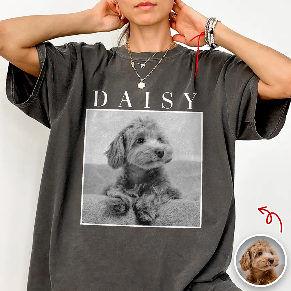 Custom Name & Photo Vintage Comfort Shirt Pet Memorial, Pet Lover Gift TH10 170375