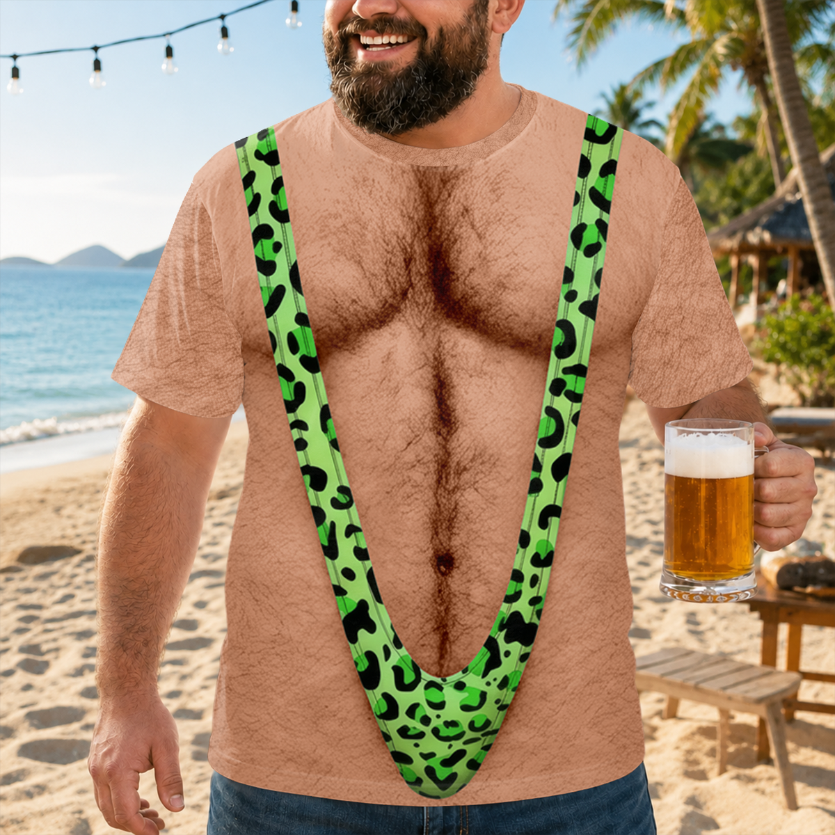 Funny Hairy Body Leopard AOP Shirt CH07 180114