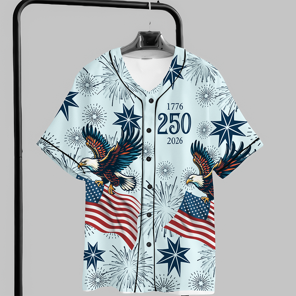 Personalized USA 250 Anniversary Eagle 1776-2026 Jersey Shirt TH10 170185