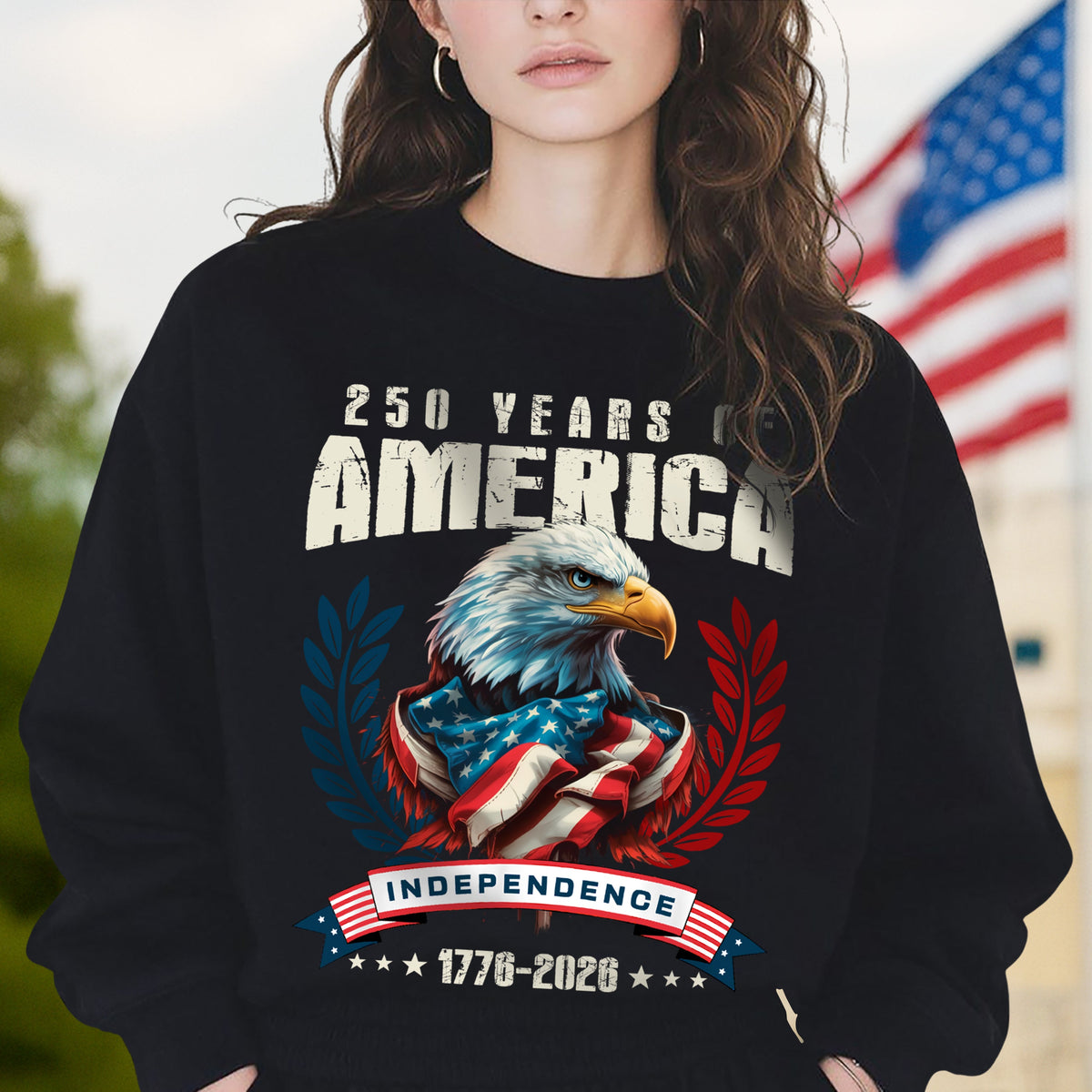 250 Years of America Eagle Independence Day Patriotic Dark Shirt LM32 895255