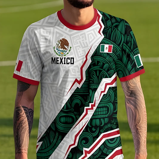 Mexico Soccer Jersey, Mexico Flag Aztec Eagle Jersey Tshirt Sport Lovers LM32 669443