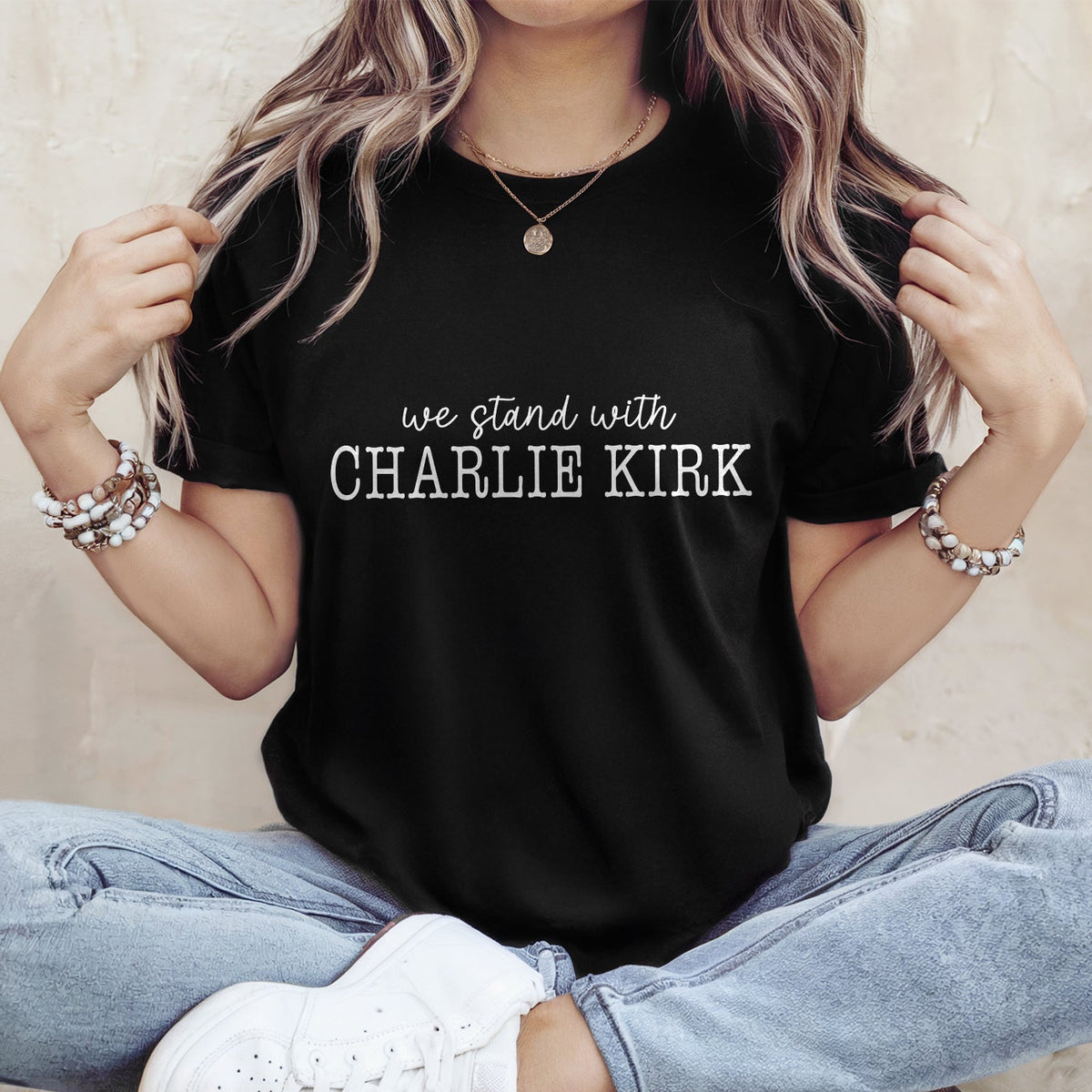 We Stand With Charlie Kirk Memorial Dark Shirt LM32 65441