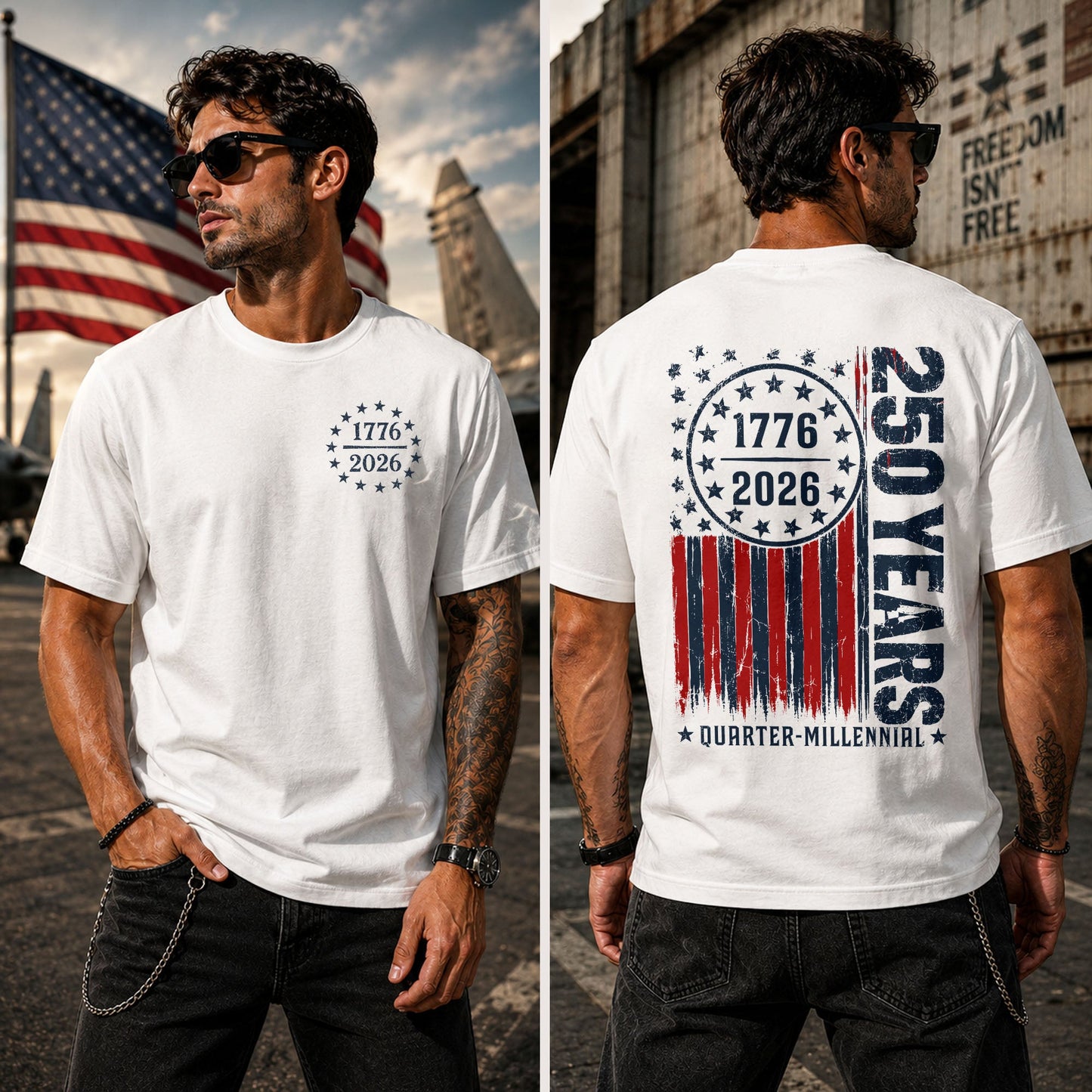 USA 250 Years Anniversary 1776-2026 Front & Back Comfort Shirt CH07 911980
