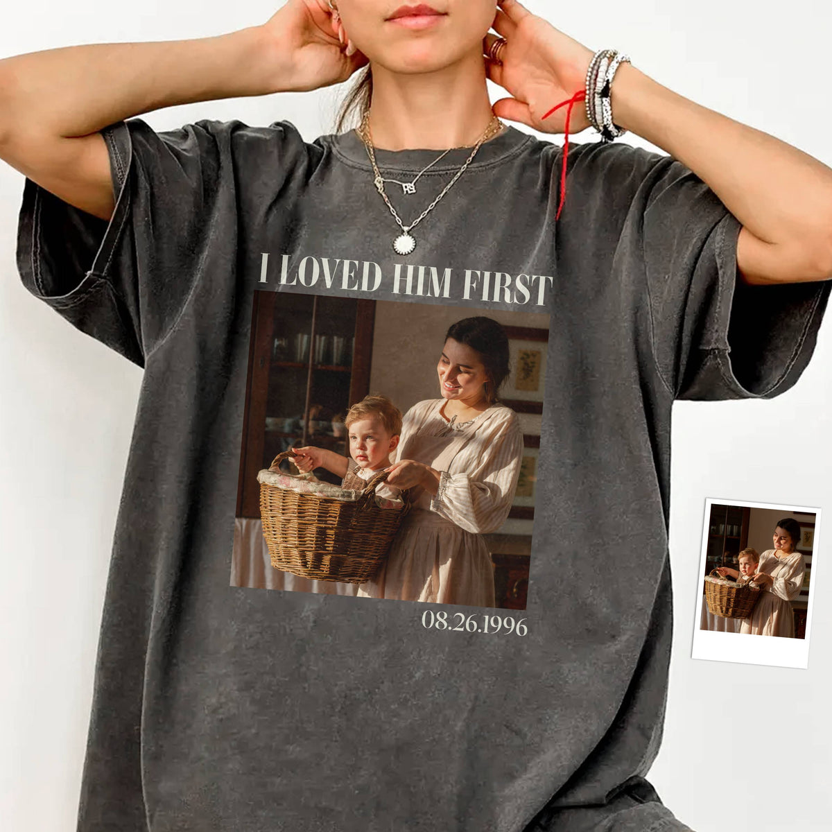 Custom Photo I Loved Her/Him First Family Comfort Shirt, Gift For Dad Mom HO82 894914