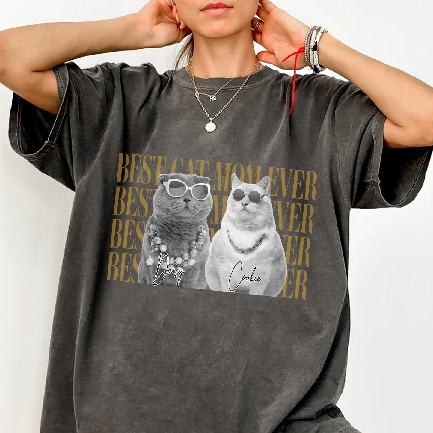 Personalized Vintage Photo Best Cat Dad Ever, Best Cat Mom Ever Comfort Shirt HA75 921488