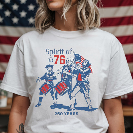 Spirit of 76, USA 250 Anniversary Shirt, Vintage 1776 Comfort Shirt LM32 669031