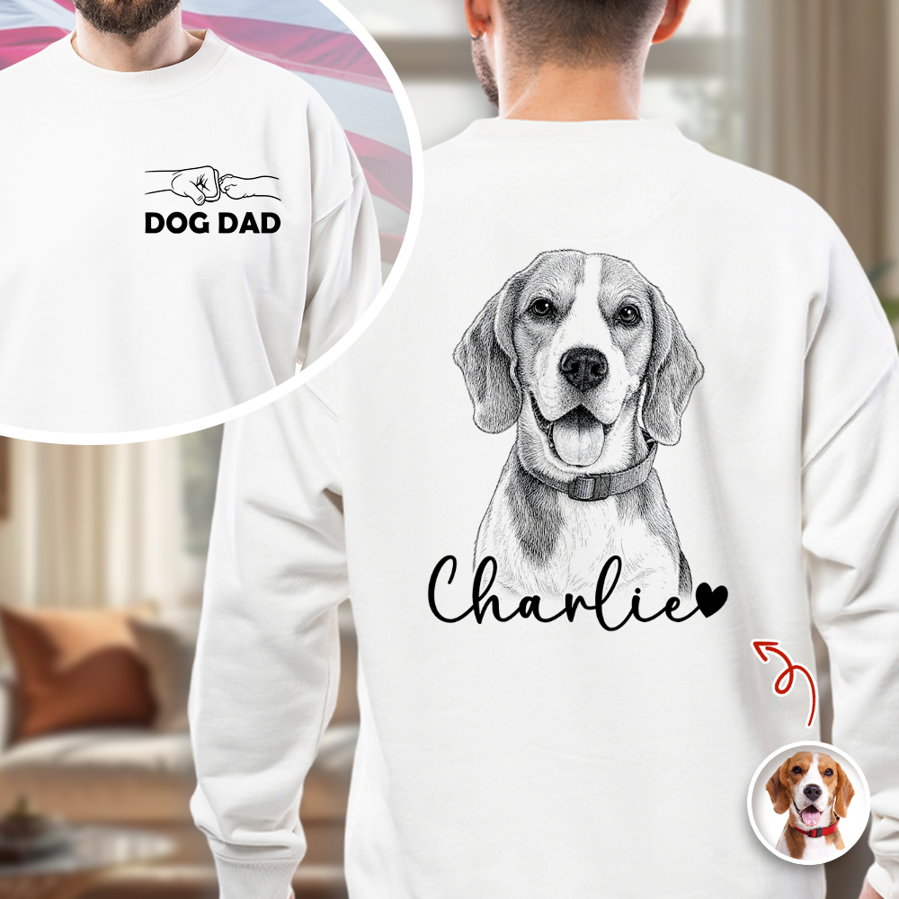 Custom Photo Dog Dad Back & Front Shirt - Personalized Gift for Dog Lovers HO82 902612