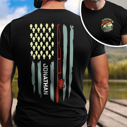 Personalized Fishing Back & Front Shirt, Birthday Fathers Day Gift For Dad, Men, Husband, Him HO82 900904