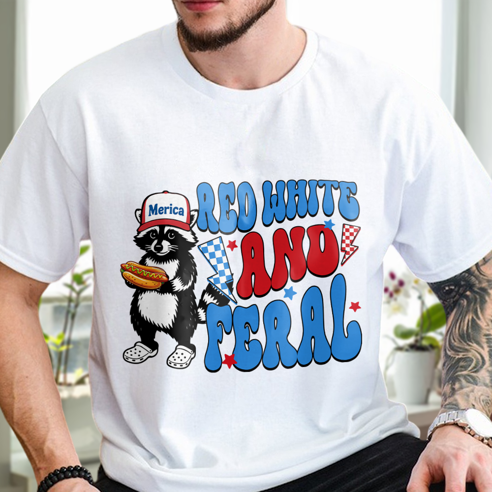 Custom Dog Cat Photo Red White And Feral Independence Day Bright Shirt LM32 893655