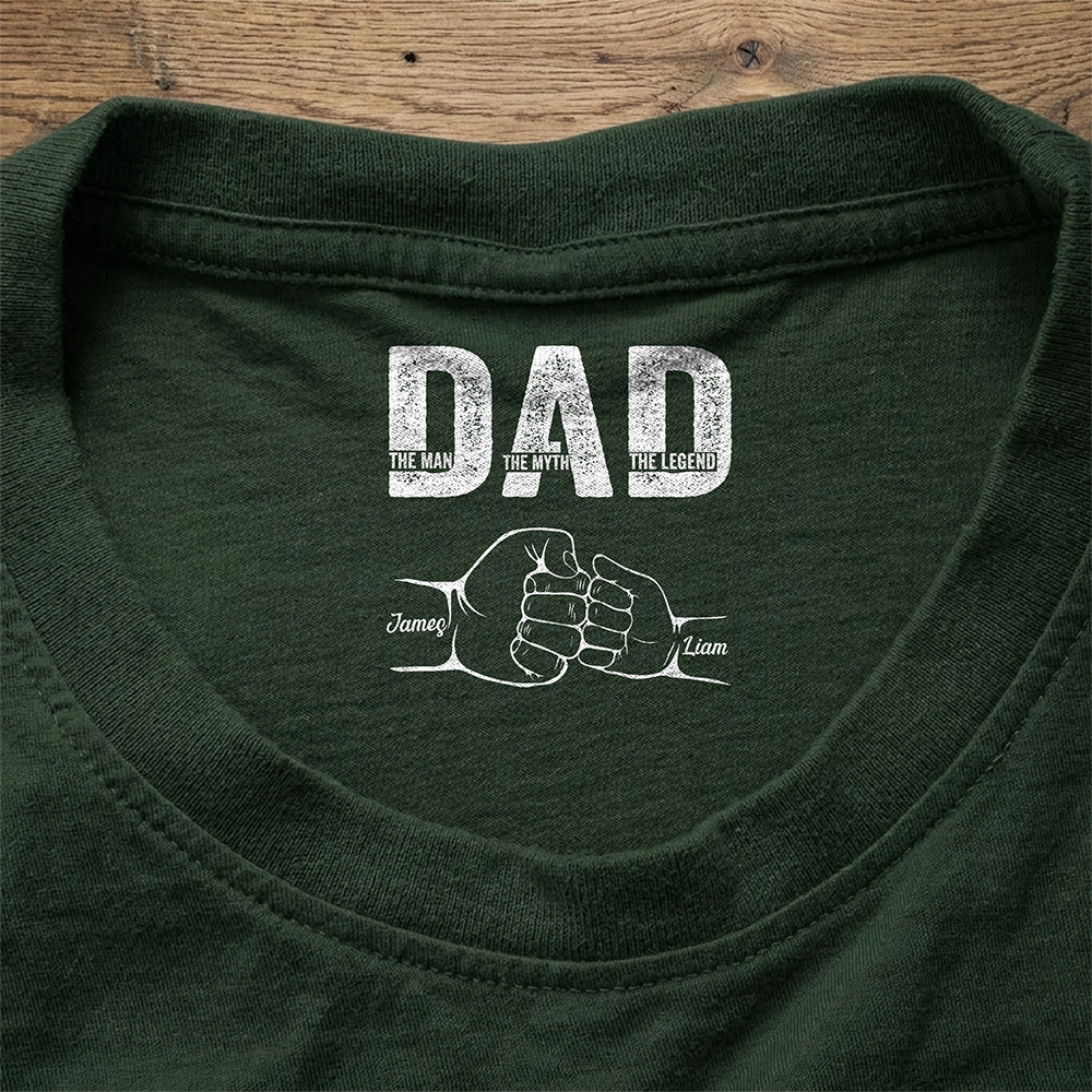 Custom Name Dad The Man The Myth The Legend Back Neck Shirt Personalized Father's Day Gift HA75 920792