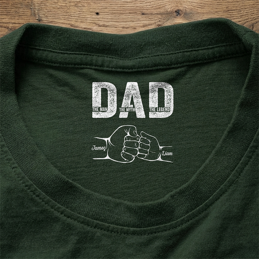 Custom Name Dad The Man The Myth The Legend Back Neck Shirt Personalized Father's Day Gift HA75 920792