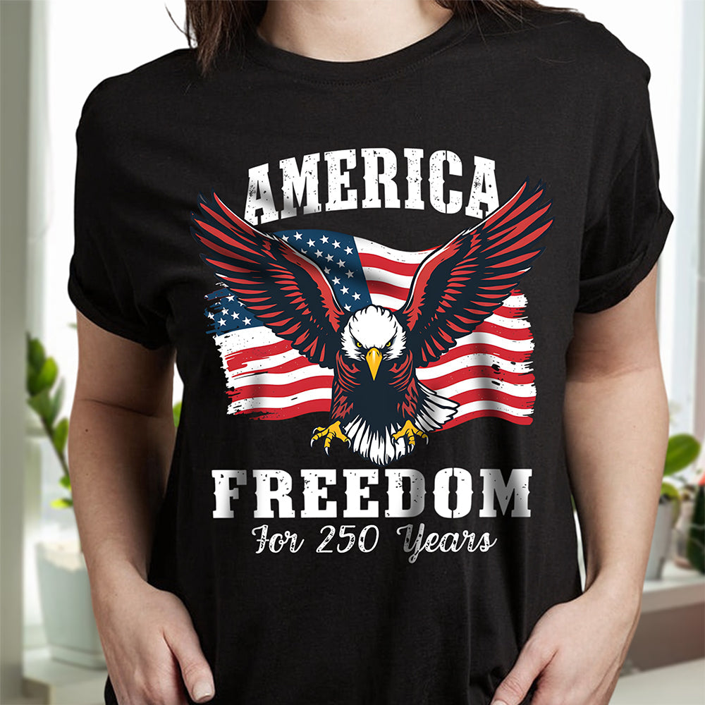 250 Years of Freedom America Patriotic Eagle Flag Dark Shirt HA75 897136